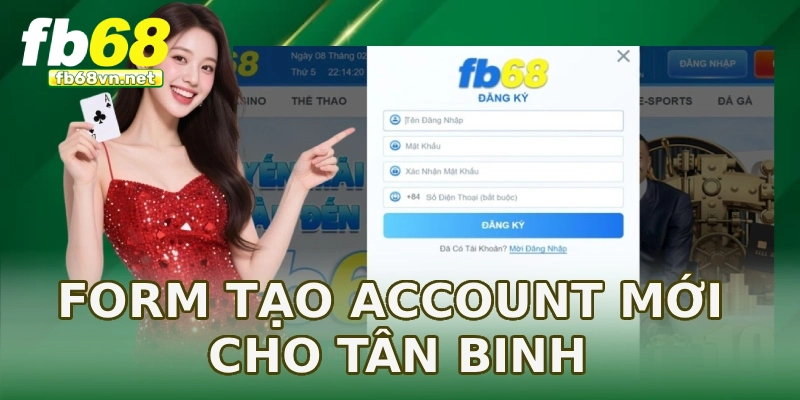 Form tạo account mới cho tân binh